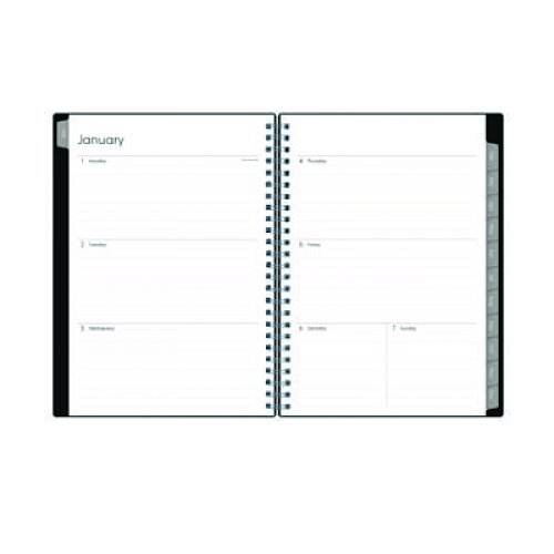 Blue Sky Enterprise Weekly/Monthly Notes Planner, 8.63" x 5.88", Black Cover, 12-Month (Jan to Dec): 2026 (131793)