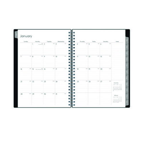 Blue Sky Enterprise Weekly/Monthly Notes Planner, 8.63" x 5.88", Black Cover, 12-Month (Jan to Dec): 2026 (131793)
