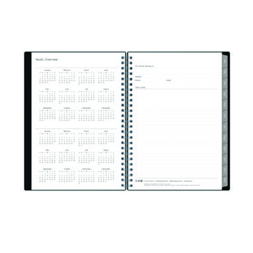 Blue Sky Enterprise Weekly/Monthly Notes Planner, 8.63" x 5.88", Black Cover, 12-Month (Jan to Dec): 2026 (131793)