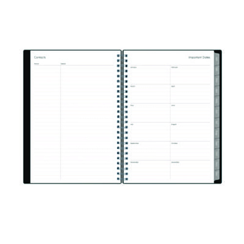Blue Sky Enterprise Weekly/Monthly Notes Planner, 8.63" x 5.88", Black Cover, 12-Month (Jan to Dec): 2026 (131793)