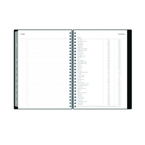 Blue Sky Enterprise Weekly/Monthly Notes Planner, 8.63" x 5.88", Black Cover, 12-Month (Jan to Dec): 2026 (131793)