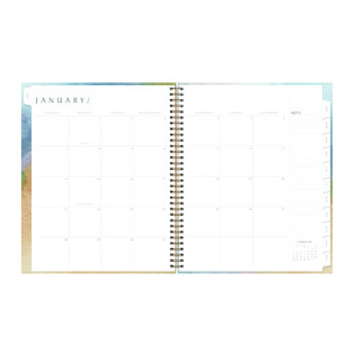 Blue Sky One Tree Planted Andreo Weekly/Monthly Planner, Abstract Artwork, 11" x 8.5", Blue/Sand/Green Cover, 12-Month (Jan-Dec): 2026 (137948)