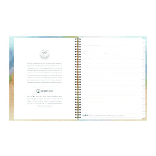 Blue Sky One Tree Planted Andreo Weekly/Monthly Planner, Abstract Artwork, 11" x 8.5", Blue/Sand/Green Cover, 12-Month (Jan-Dec): 2026 (137948)