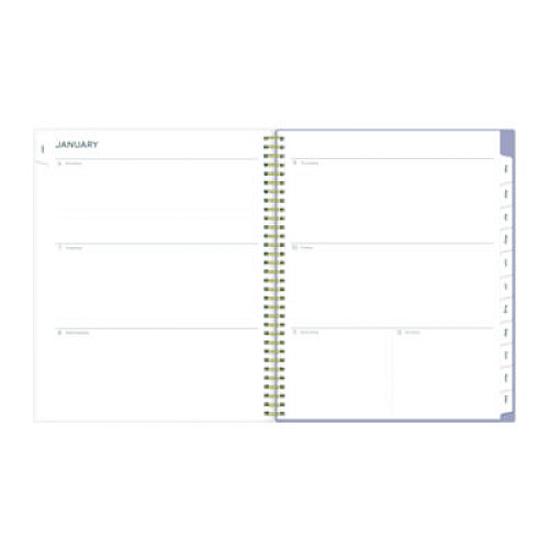 Blue Sky Tula Weekly/Monthly Planner, Floral Artwork, 11" x 8.5", Purple/Pink/White Cover, 12-Month (Jan to Dec): 2026 (143971)