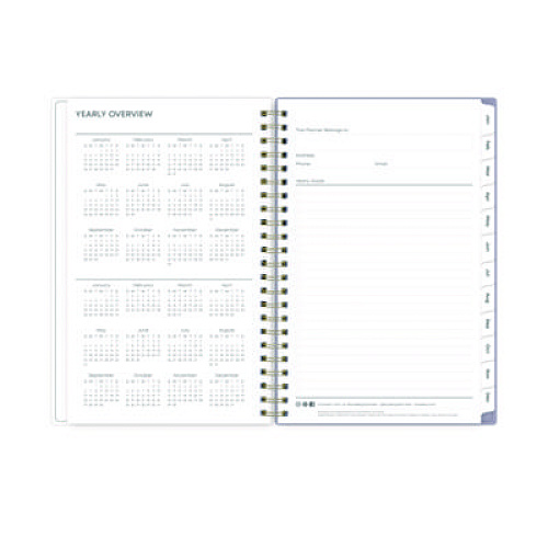 Blue Sky Tula Weekly/Monthly Planner, Floral Artwork, 11" x 8.5", Purple/Pink/White Cover, 12-Month (Jan to Dec): 2026 (143971)