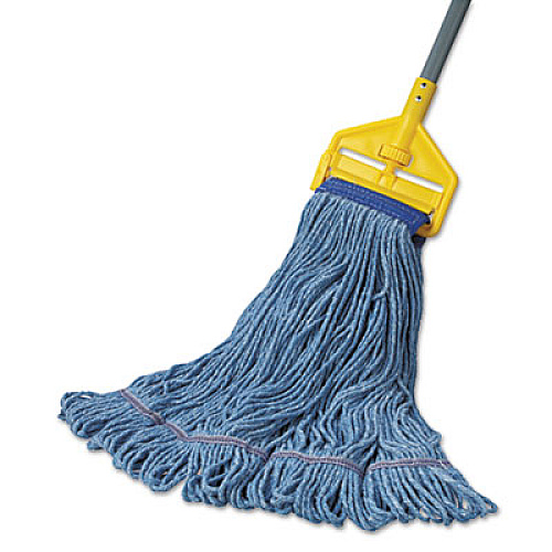 Boardwalk&reg; Super Loop Mop Head, Cotton/Synthetic, XL, Blue, 12 Mops (BWK504BL)