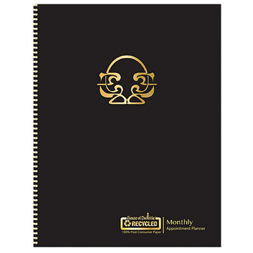 House of Doolittle 100% Recycled Deco Days Monthly Planner, 11 x 8.5, Black/Gold Cover, 12-Month (Jan to Dec): 2026 (29102)