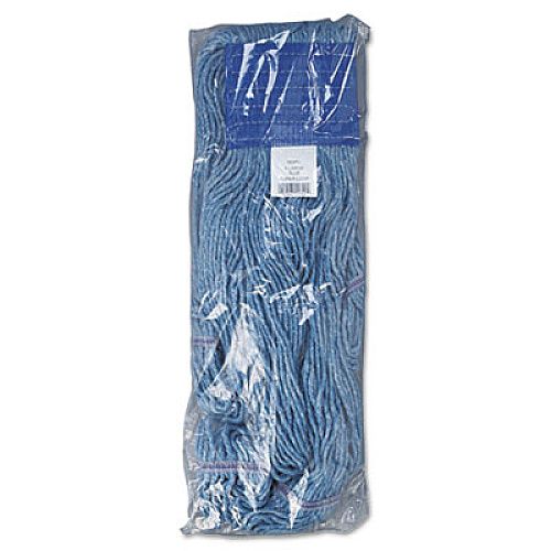 Boardwalk&reg; Super Loop Mop Head, Cotton/Synthetic, XL, Blue, 12 Mops (BWK504BL)