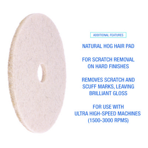 Boardwalk&reg; High-Speed Floor Pads, 19" dia, Natural Hair, 5 Pads (BWK4019NHE)