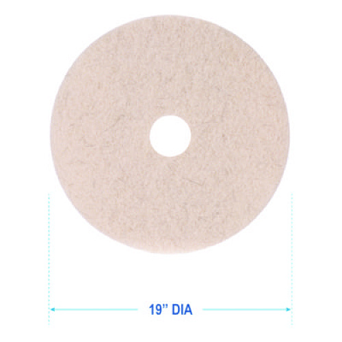 Boardwalk&reg; High-Speed Floor Pads, 19" dia, Natural Hair, 5 Pads (BWK4019NHE)