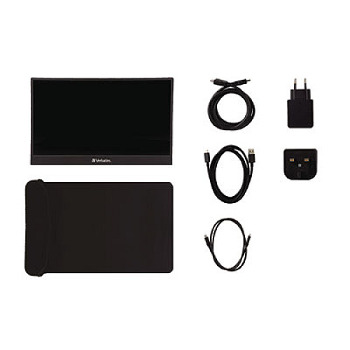 Verbatim Monitors, 14" Widescreen, IPS Panel, 1920 Pixels x 1080 Pixels, Aluminum (49591)
