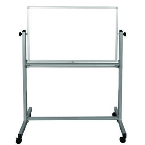 Luxor Mobile Magnetic Whiteboard, 36" x 24", White Surface, Silver Aluminum Frame (MB3624WW)
