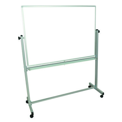Luxor Mobile Magnetic Whiteboard, 48" x 36", White Surface, Silver Aluminum Frame (MB4836WW)