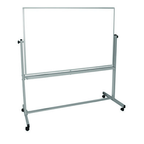 Luxor Mobile Magnetic Whiteboard, 60" x 40", White Surface, Silver Aluminum Frame (MB6040WW)