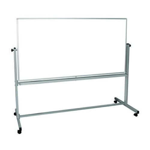 Luxor Mobile Magnetic Whiteboard, 72" x 40", White Surface, Silver Aluminum Frame (MB7240WW)