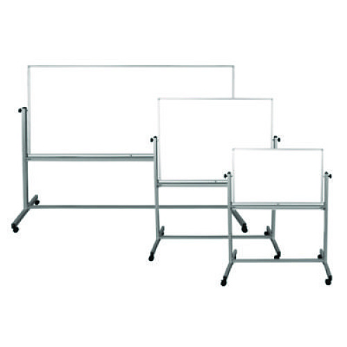 Luxor Mobile Magnetic Whiteboard, 72" x 40", White Surface, Silver Aluminum Frame (MB7240WW)