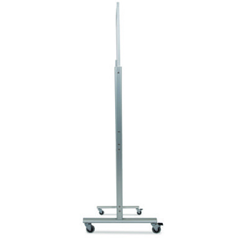 Luxor Mobile Magnetic Glass Dry Erase Board, 60" x 40", White Surface, Silver Aluminum Frame (MMGB6040)