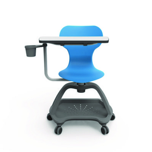 Luxor Classroom Series All-In-One Student Desk and Chair, Supports Up to 330 lb, 19" Seat Height, Blue Seat/Back, Gray Base (STDENTMTACHR)