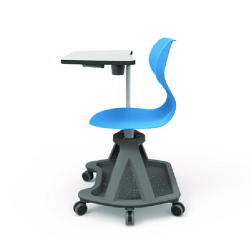 Luxor Classroom Series All-In-One Student Desk and Chair, Supports Up to 330 lb, 19" Seat Height, Blue Seat/Back, Gray Base (STDENTMTACHR)