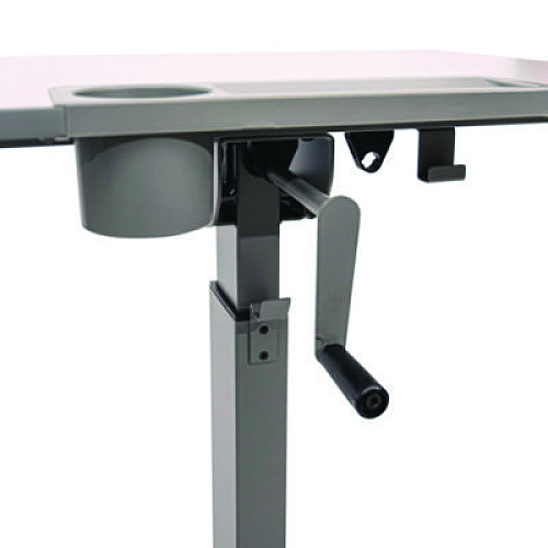 Luxor Sit Stand Student Desk with Crank Handle, 27.5 x 19.5 x 26.25 to 42, White/Gray (STUDENTC)