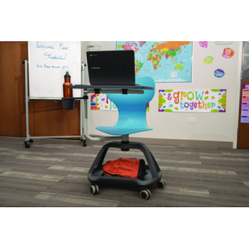 Luxor Classroom Series All-In-One Student Desk and Chair, Supports Up to 330 lb, 19" Seat Height, Blue Seat/Back, Gray Base (STDENTMTACHR)