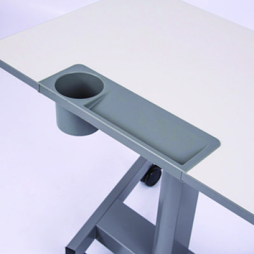 Luxor Pneumatic Sit Stand Desk, 27.5 x 19.5 x 26.25 to 42, White/Gray (STUDENTP)