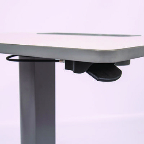 Luxor Pneumatic Sit Stand Desk, 27.5 x 19.5 x 26.25 to 42, White/Gray (STUDENTP)