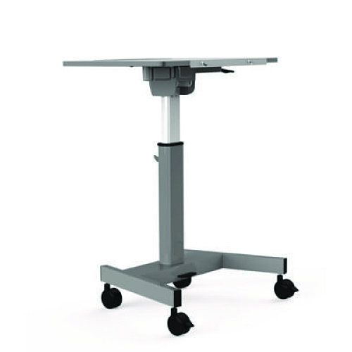 Luxor Pneumatic Adjustable Height Flip Top Student Desk, 27.5 x 19.5 x 26.25 to 42, White/Gray (STUDENTPTILT)