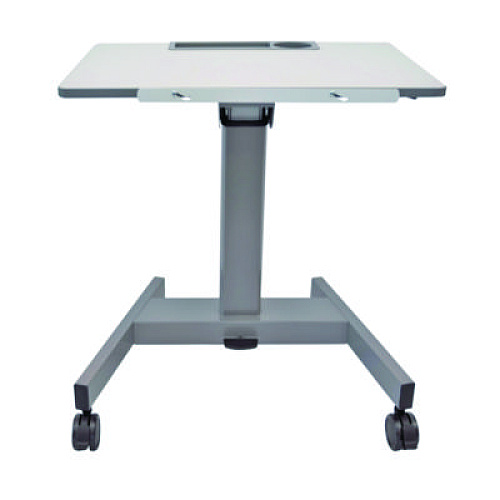 Luxor Pneumatic Adjustable Height Flip Top Student Desk, 27.5 x 19.5 x 26.25 to 42, White/Gray (STUDENTPTILT)