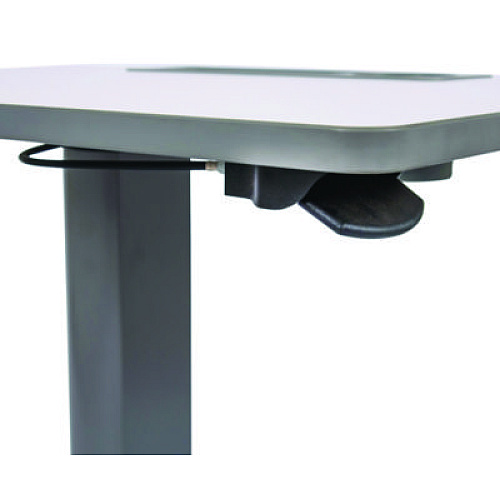 Luxor Pneumatic Adjustable Height Flip Top Student Desk, 27.5 x 19.5 x 26.25 to 42, White/Gray (STUDENTPTILT)