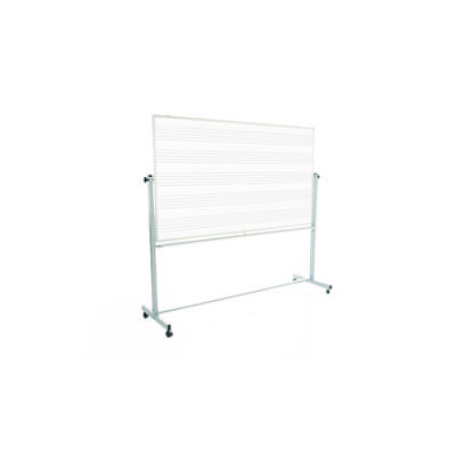 Luxor Mobile Music Staff Whiteboard, Dual-Sided Music Notation, 72" x 48", White Surface, Silver Aluminum Frame (MB7248MM)