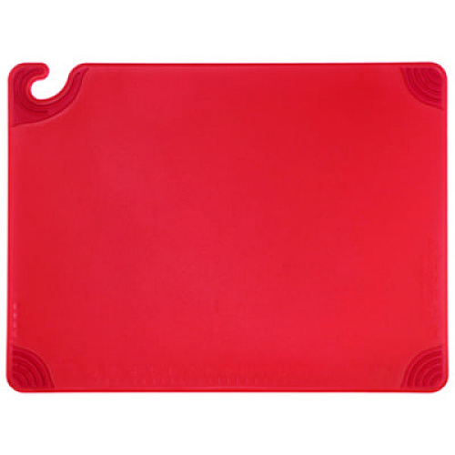 San Jamar Saf-T-Grip Cutting Board, Plastic, 24 x 18, x 0.5, Red (CBG182412RD)