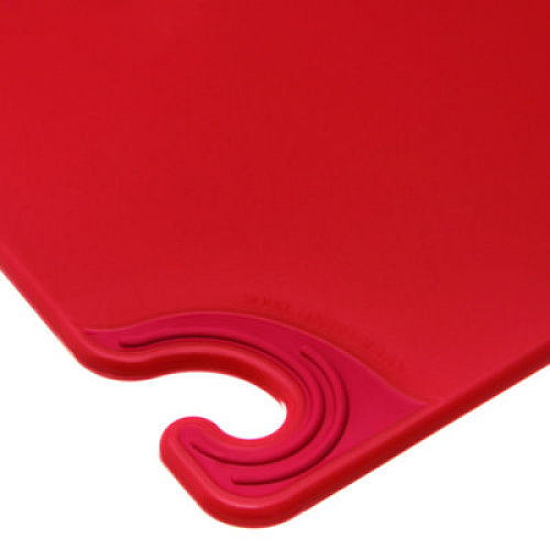 San Jamar Saf-T-Grip Cutting Board, Plastic, 24 x 18, x 0.5, Red (CBG182412RD)