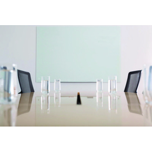 Luxor Magnetic Wall-Mounted Glass Board, 48" x 36", White Surface, Silver Aluminum Frame (WGB4836M)
