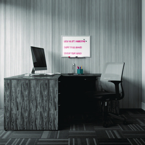 TRU RED Magnetic Steel Dry Erase Board, 18" x 24", White Surface, Gray/Natural Aluminum Frame (TR61168)