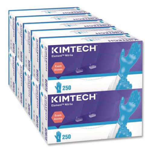 Kimtech Element Nitrile Exam Gloves, AQL 1.0, Large, 3.2 mil Thick, 9.3" Long, Blue, 250/Box, 10 Boxes/Carton (62873)