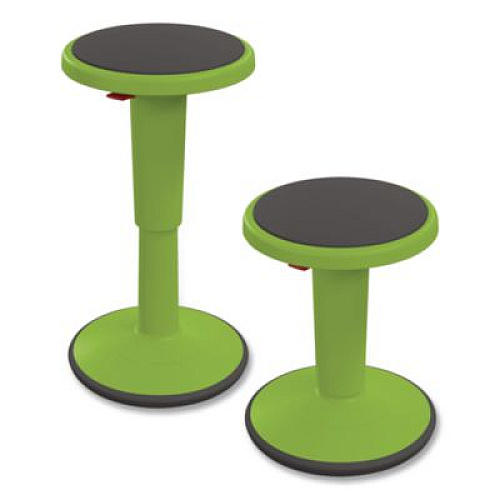 MooreCo Hierarchy Grow Stool, Short, Backless, Supports Up to 250 lbs, 14" to 18" Seat Height, Green Seat, Green Base (50960GREEN)