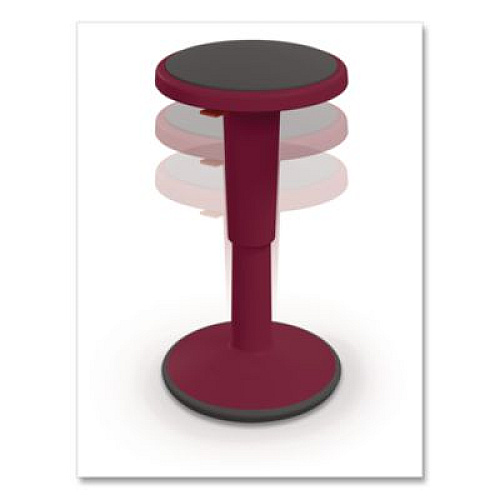MooreCo Hierarchy Grow Stool, Tall, Backless, Supports Up to 250 lbs, 17" to 24" Seat Height, Currant Seat, Currant Base (50970CURRANT)