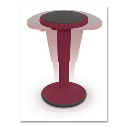 MooreCo Hierarchy Grow Stool, Tall, Backless, Supports Up to 250 lbs, 17" to 24" Seat Height, Currant Seat, Currant Base (50970CURRANT)