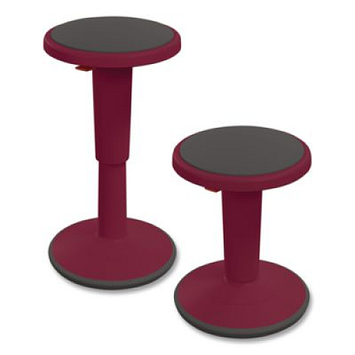 MooreCo Hierarchy Grow Stool, Tall, Backless, Supports Up to 250 lbs, 17" to 24" Seat Height, Currant Seat, Currant Base (50970CURRANT)