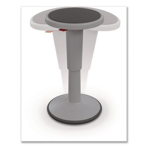 MooreCo Hierarchy Grow Stool, Tall, Backless, Supports Up to 250 lbs, 17" to 24" Seat Height, Gray Seat, Gray Base (50970GREY)
