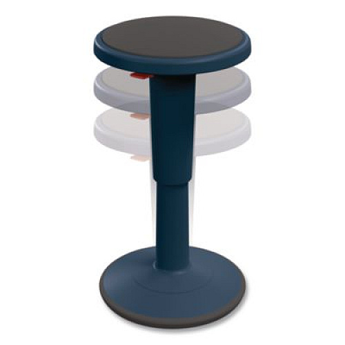 MooreCo Hierarchy Grow Stool, Tall, Backless, Supports Up to 250 lbs, 17" to 24" Seat Height, Navy Seat, Navy Base (50970NAVY)