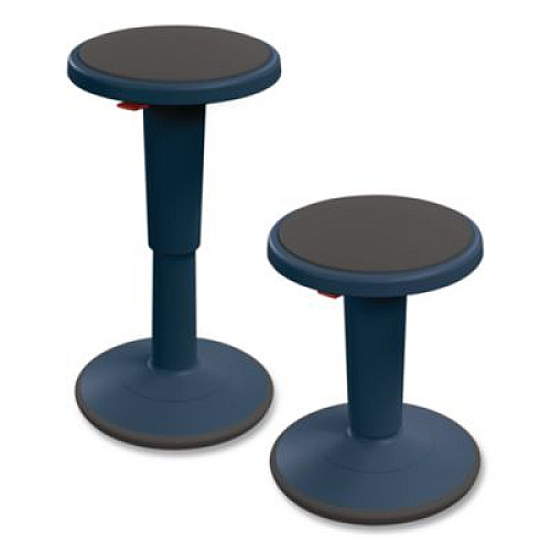 MooreCo Hierarchy Grow Stool, Tall, Backless, Supports Up to 250 lbs, 17" to 24" Seat Height, Navy Seat, Navy Base (50970NAVY)
