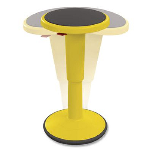 MooreCo Hierarchy Grow Stool, Tall, Backless, Supports Up to 250 lbs, 17" to 24" Seat Height, Yellow Seat, Yellow Base (50970YELLOW)