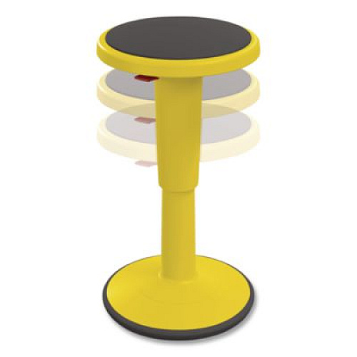 MooreCo Hierarchy Grow Stool, Tall, Backless, Supports Up to 250 lbs, 17" to 24" Seat Height, Yellow Seat, Yellow Base (50970YELLOW)