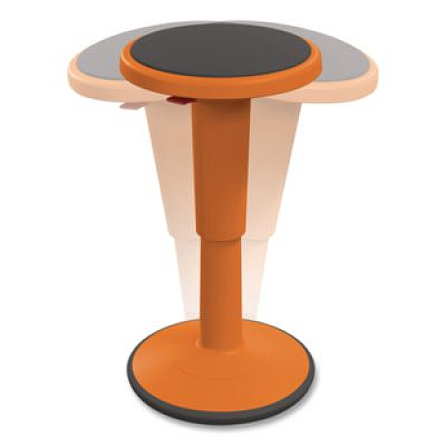 MooreCo Hierarchy Grow Stool, Tall, Backless, Supports Up to 250 lbs, 17" to 24" Seat Height, Orange Seat, Orange Base (50970ORANGE)