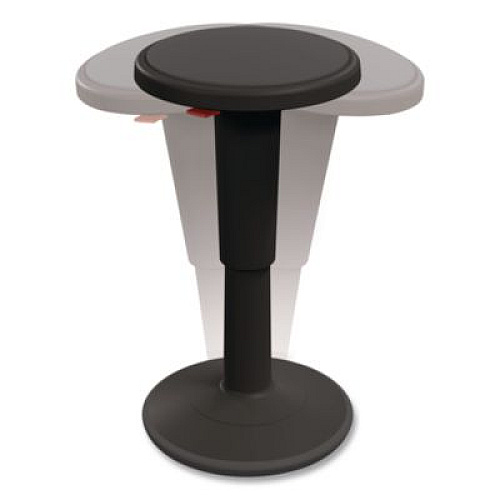 MooreCo Hierarchy Grow Stool, Tall, Backless, Supports Up to 250 lbs, 17" to 24" Seat Height, Black Seat, Black Base (50970BLACK)