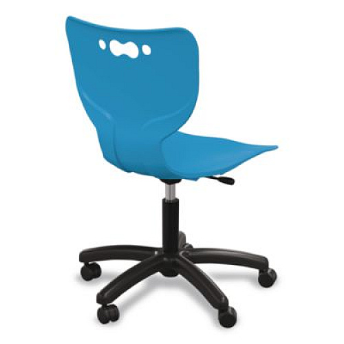 MooreCo Hierarchy Five-Star Chair, Supports Up to 250 lbs, 21.68" Seat Height, Blue Seat, Blue Back, Black Base (53511BLU)