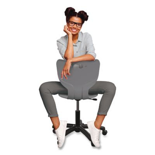 MooreCo Hierarchy Five-Star Chair, Supports Up to 250 lbs, 21.68" Seat Height, Gray Seat, Gray Back, Black Base (53511GREY)