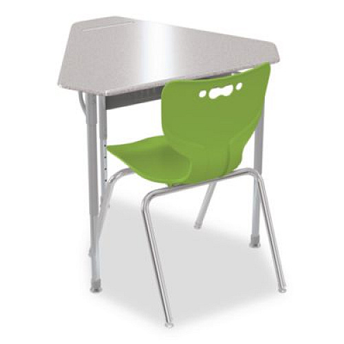 MooreCo Astute Hard Plastic Desk, 33.8" x 29.8" x 23.1" to 33.1", Gray Nebula, 2/Carton (59087)